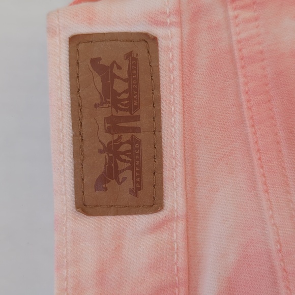 NWT Levi's Tie Dye 535 Denim Legging Junior 9 W29 Salmon Pink Coral Pockets Y2K - Picture 4 of 15